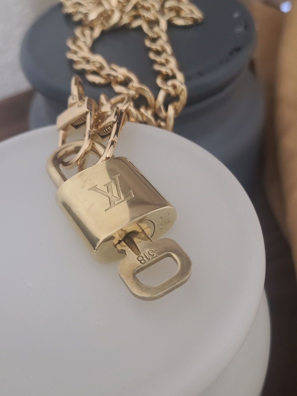 Louis Vuitton Gold Padlock & Key 🔐 #318